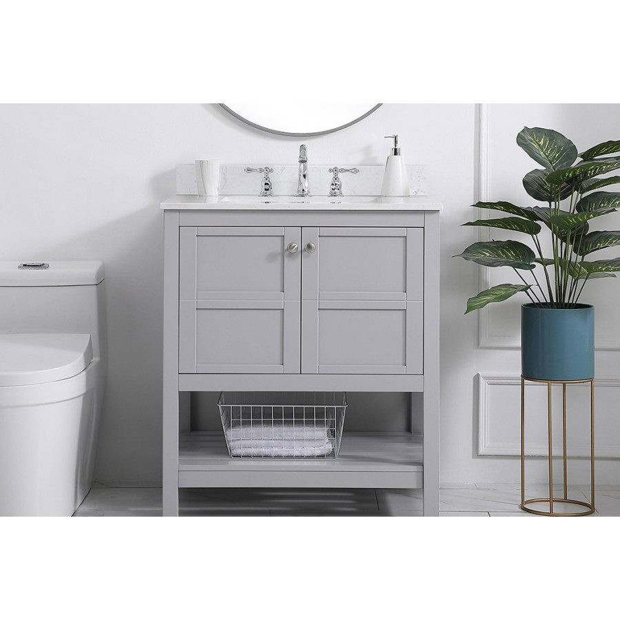 Elegant Bathroom Vanity - Gray (VF16430GR-BS)