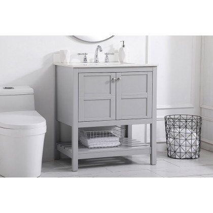 Elegant Bathroom Vanity - Gray (VF16430GR-BS)