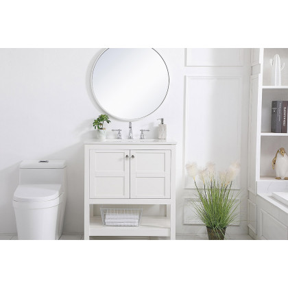 Elegant Bathroom Vanity - White (VF16430WH)