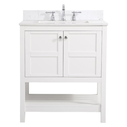 Elegant Bathroom Vanity - White (VF16430WH-BS)