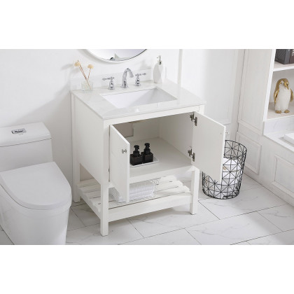 Elegant Bathroom Vanity - White (VF16430WH-BS)