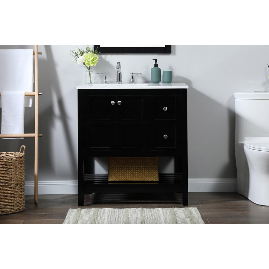 Elegant Bathroom Vanity - Black (VF16432BK)