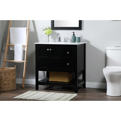Elegant Bathroom Vanity - Black (VF16432BK)
