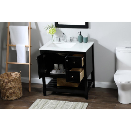 Elegant Bathroom Vanity - Black (VF16432BK)