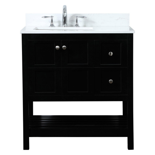 Elegant Bathroom Vanity - Black (VF16432BK-BS)