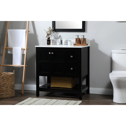Elegant Bathroom Vanity - Black (VF16432BK-BS)