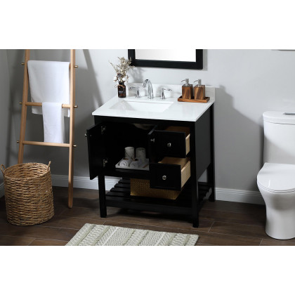Elegant Bathroom Vanity - Black (VF16432BK-BS)