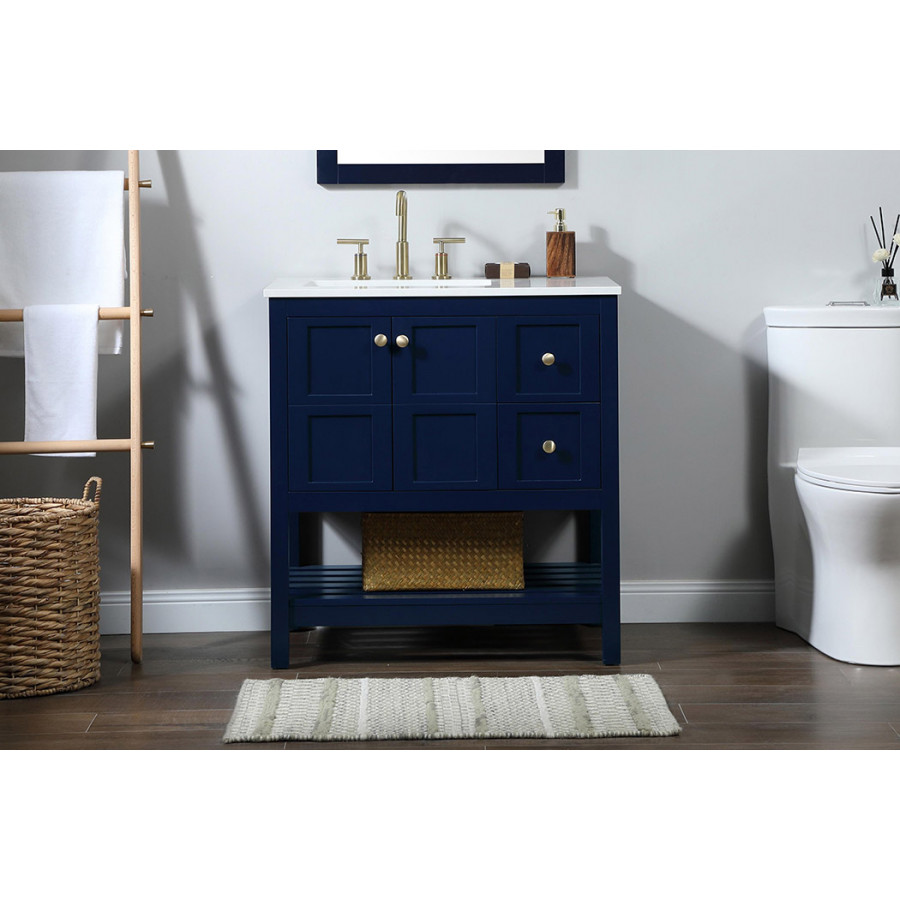 Elegant Bathroom Vanity - Blue (VF16432BL)