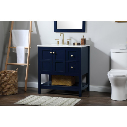 Elegant Bathroom Vanity - Blue (VF16432BL)