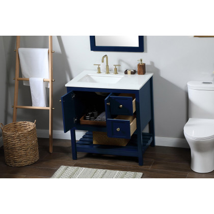 Elegant Bathroom Vanity - Blue (VF16432BL)