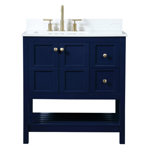 Elegant Bathroom Vanity - Blue (VF16432BL-BS)