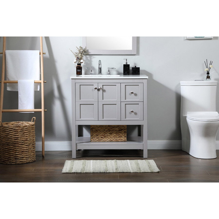 Elegant Bathroom Vanity - Gray (VF16432GR)