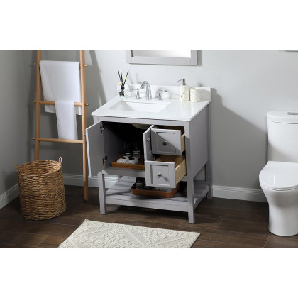 Elegant Bathroom Vanity - Gray (VF16432GR-BS)