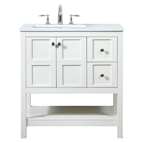 Elegant Bathroom Vanity - White (VF16432WH)
