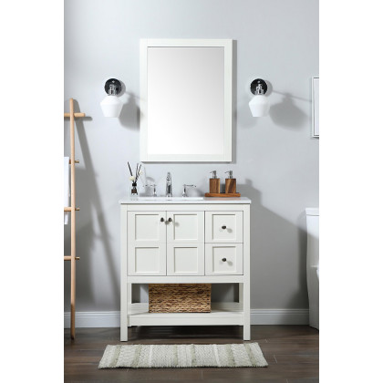 Elegant Bathroom Vanity - White (VF16432WH)