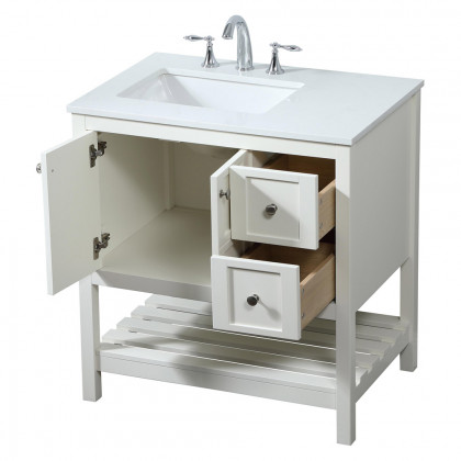Elegant Bathroom Vanity - White (VF16432WH)