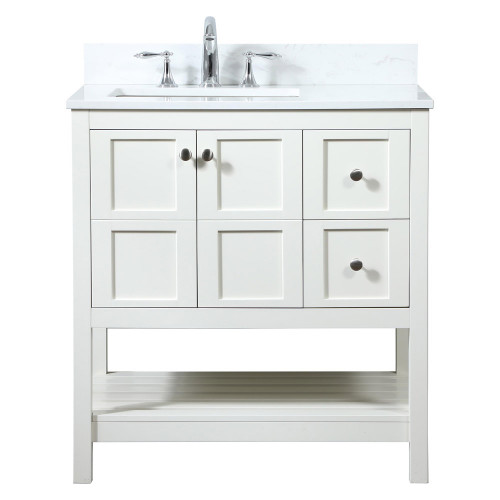 Elegant Bathroom Vanity - White (VF16432WH-BS)
