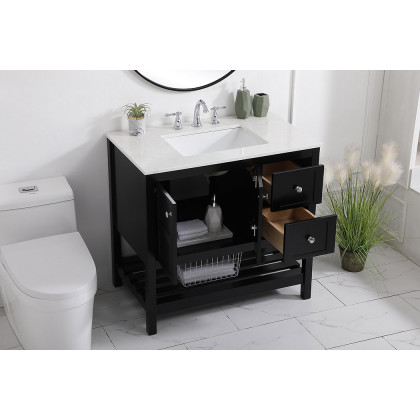 Elegant Bathroom Vanity - Black (VF16436BK)