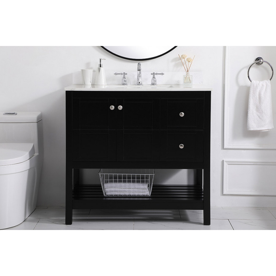 Elegant Bathroom Vanity - Black (VF16436BK-BS)