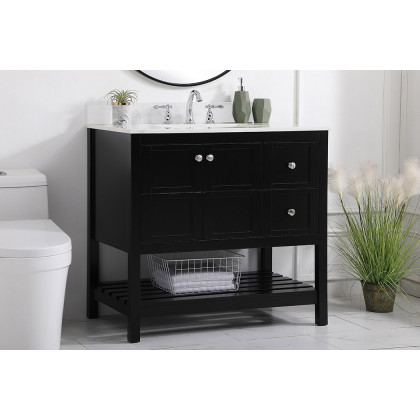Elegant Bathroom Vanity - Black (VF16436BK-BS)