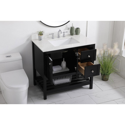 Elegant Bathroom Vanity - Black (VF16436BK-BS)
