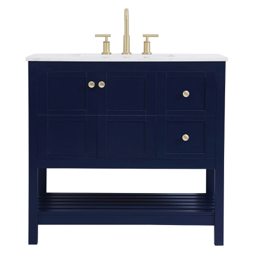 Elegant Bathroom Vanity - Blue (VF16436BL)