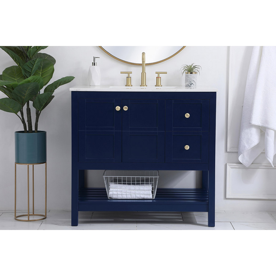 Elegant Bathroom Vanity - Blue (VF16436BL)