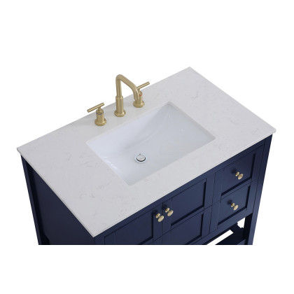 Elegant Bathroom Vanity - Blue (VF16436BL)