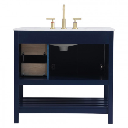 Elegant Bathroom Vanity - Blue (VF16436BL)