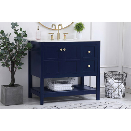 Elegant Bathroom Vanity - Blue (VF16436BL)