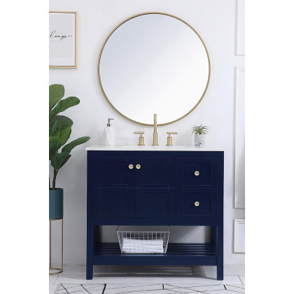 Elegant Bathroom Vanity - Blue (VF16436BL)