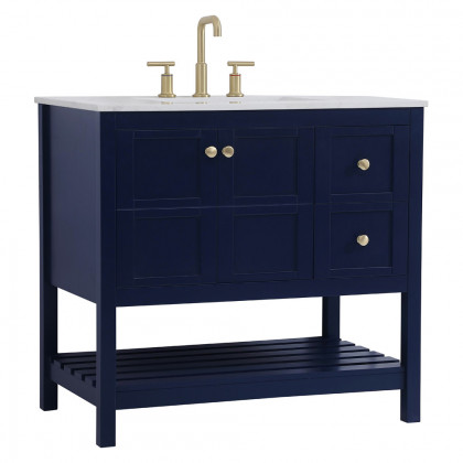 Elegant Bathroom Vanity - Blue (VF16436BL)