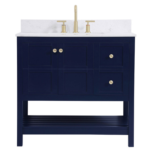 Elegant Bathroom Vanity - Blue (VF16436BL-BS)