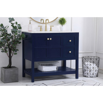 Elegant Bathroom Vanity - Blue (VF16436BL-BS)