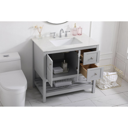 Elegant Bathroom Vanity - Gray (VF16436GR)