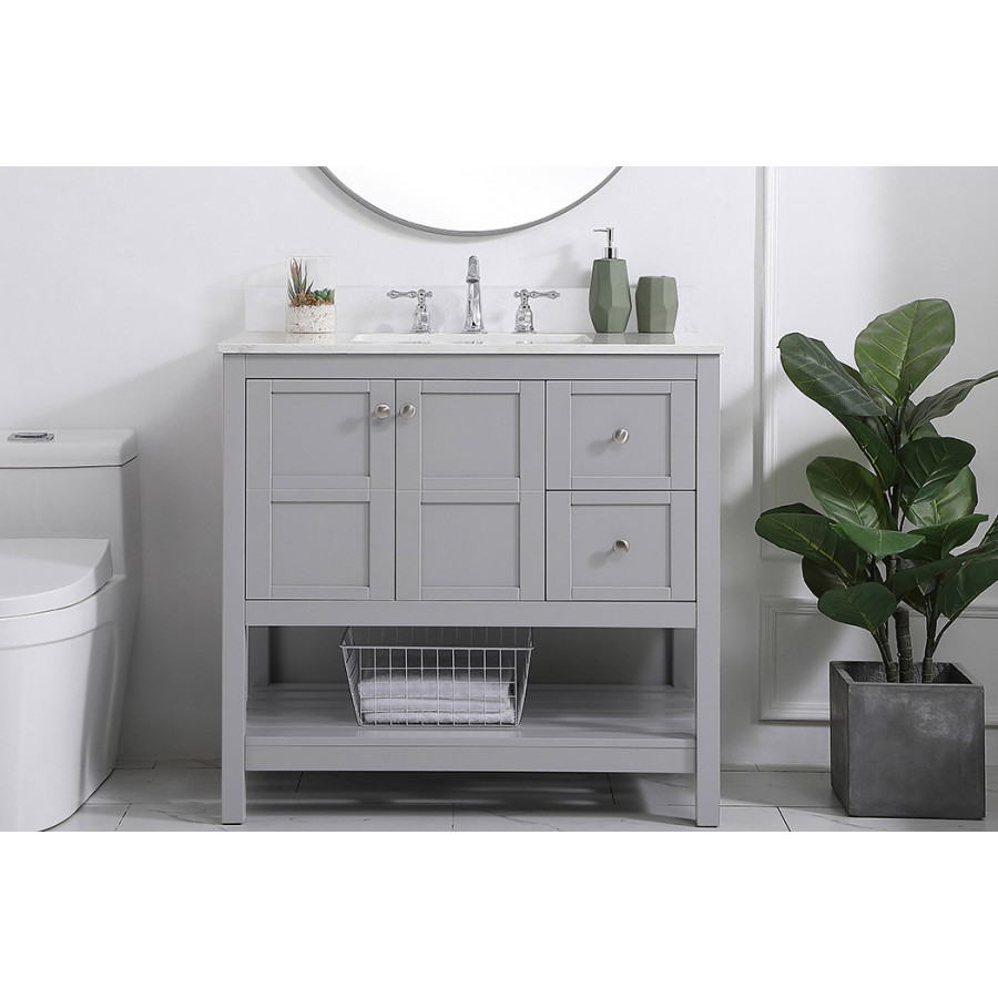 Elegant Bathroom Vanity - Gray (VF16436GR-BS)
