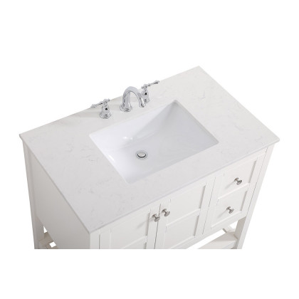 Elegant Bathroom Vanity - White (VF16436WH)