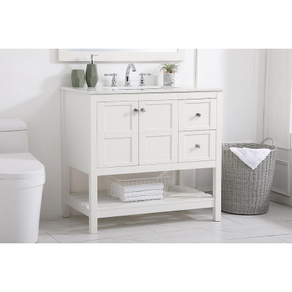 Elegant Bathroom Vanity - White (VF16436WH)