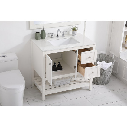 Elegant Bathroom Vanity - White (VF16436WH)