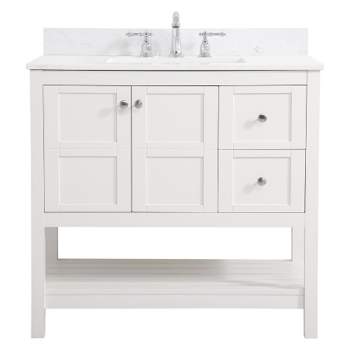 Elegant Bathroom Vanity - White (VF16436WH-BS)