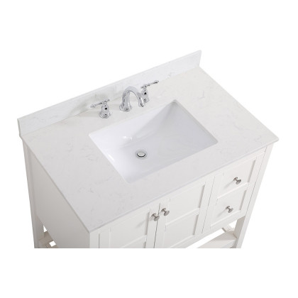 Elegant Bathroom Vanity - White (VF16436WH-BS)