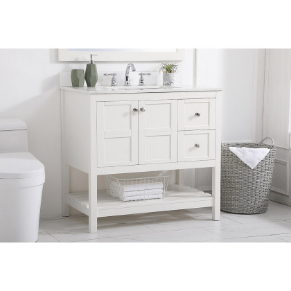 Elegant Bathroom Vanity - White (VF16436WH-BS)