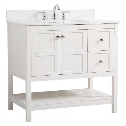 Elegant Bathroom Vanity - White (VF16436WH-BS)