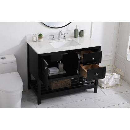 Elegant Bathroom Vanity - Black (VF16442BK-BS)