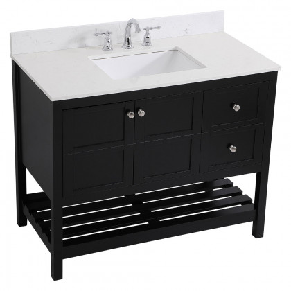 Elegant Bathroom Vanity - Black (VF16442BK-BS)