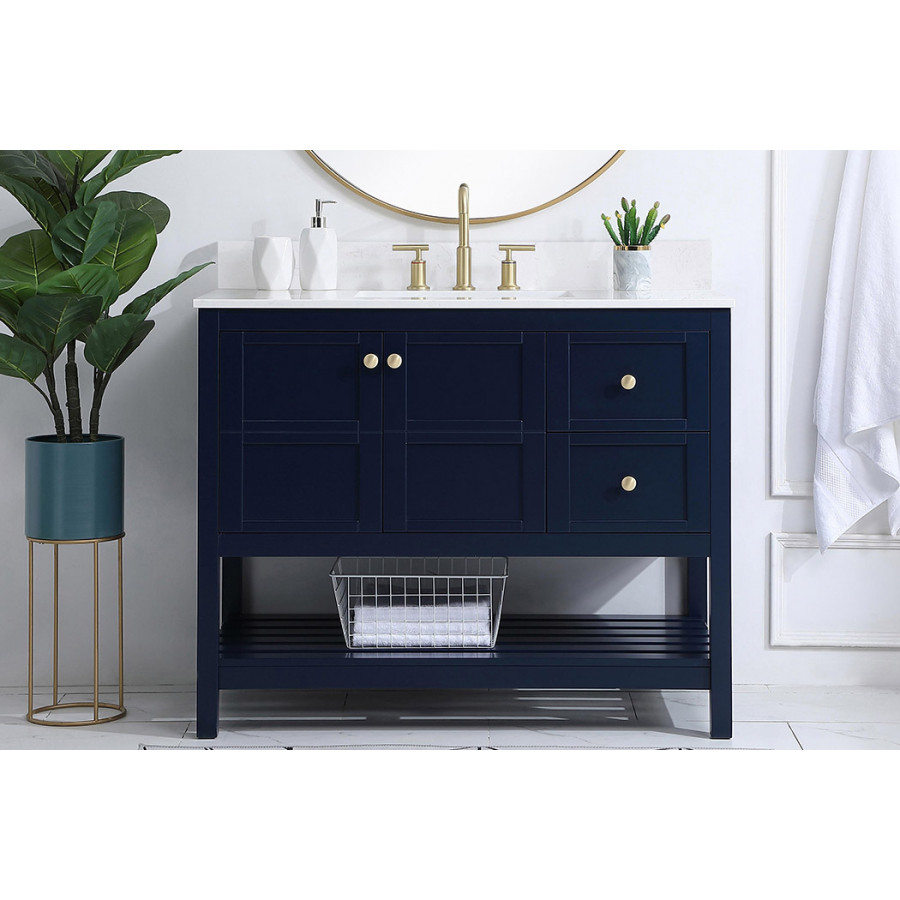 Elegant Bathroom Vanity - Blue (VF16442BL-BS)
