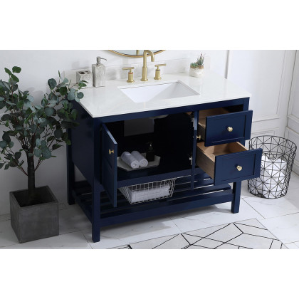 Elegant Bathroom Vanity - Blue (VF16442BL-BS)