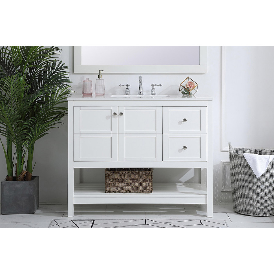 Elegant Bathroom Vanity - White (VF16442WH)