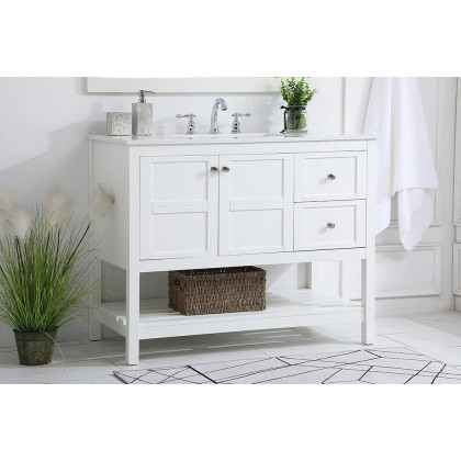 Elegant Bathroom Vanity - White (VF16442WH)