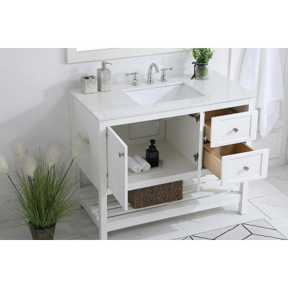 Elegant Bathroom Vanity - White (VF16442WH)